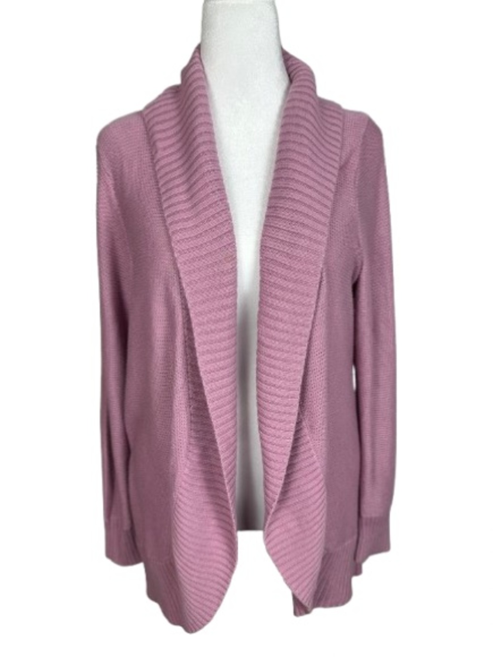 Eddie Bauer Shawl Collar Open-Front Cardigan - Mauve Pink Size 2XL